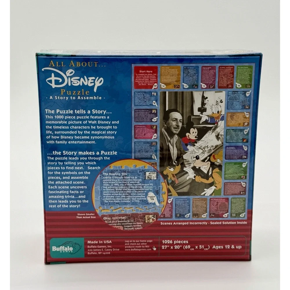 Disney All About Disney Puzzle Buffalo Games 1026 Piece 2006 A Story to Assemble